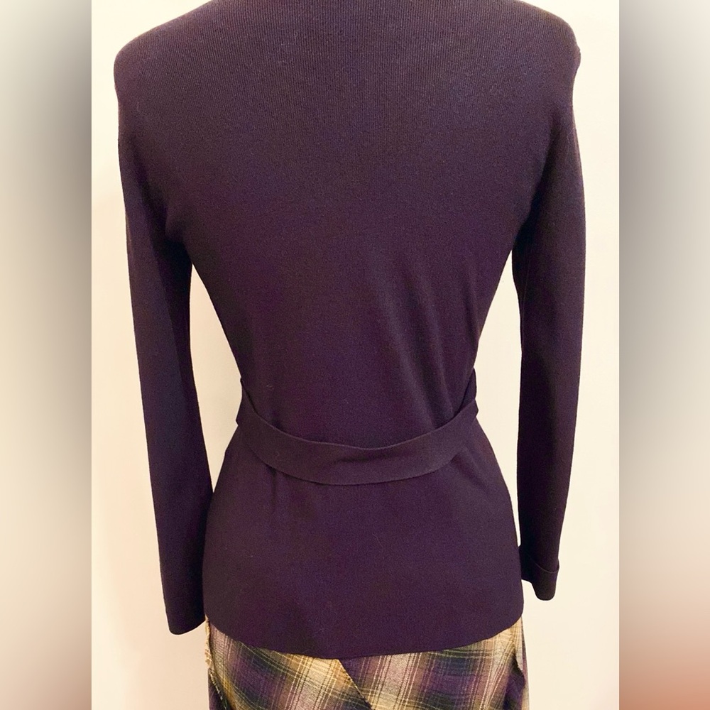 Anne Klein VTG 90s Black Leather Purple SZ 4P Whimsigoth Dark Academia Skirt Set - Picture 9 of 16